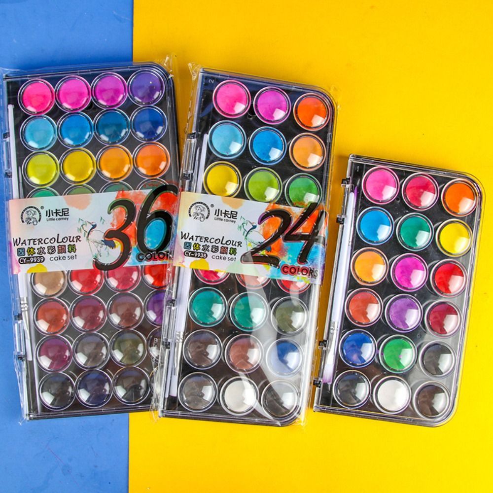Watercolor Paint Set Solid Pigment - 12/18/24/36Colors Solid Watercolor Paint Set Metallic
