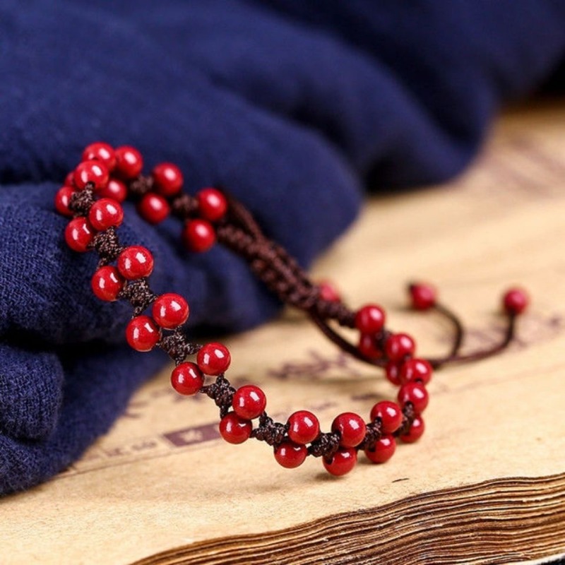 Beading - Customized Natural Red Cinnabar 6mm Beads