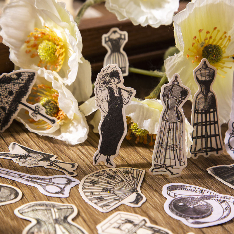 60 pcs Vintage Stickers+materi - огляд і ціна Vintage Junk Journal Scrapbooking Paper