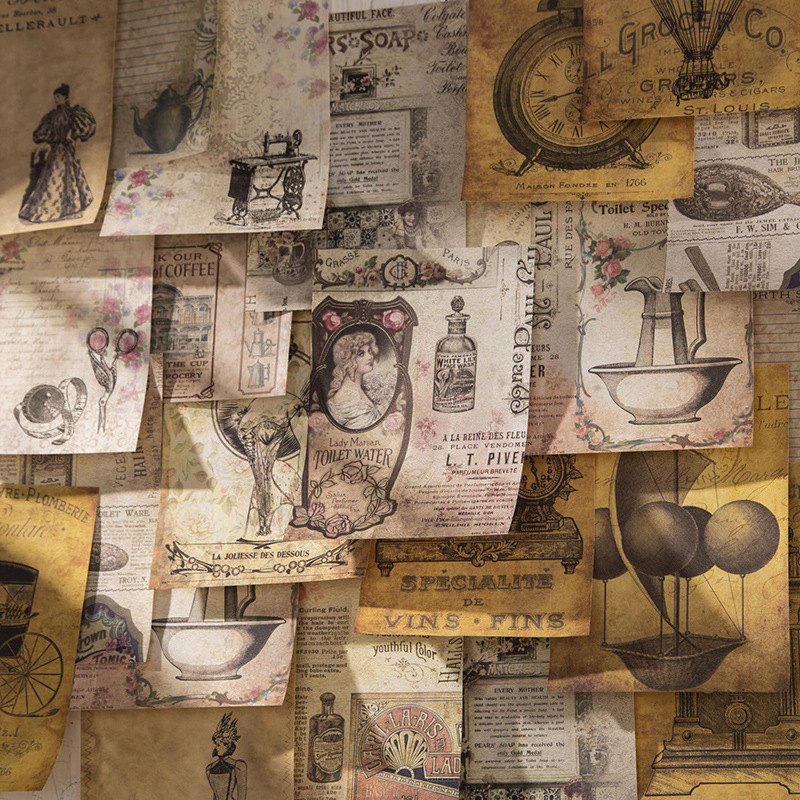 60 pcs Vintage Stickers+materi - огляд і ціна Vintage Junk Journal Scrapbooking Paper