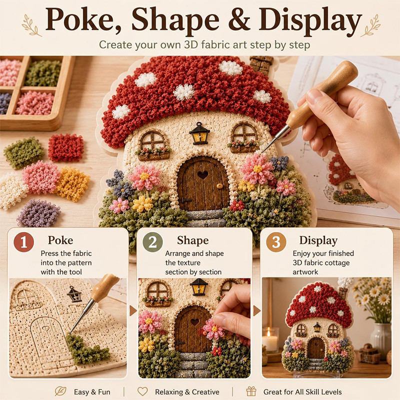 3D Mushroom House Poke Art DIY - огляд і ціна Craft Tools