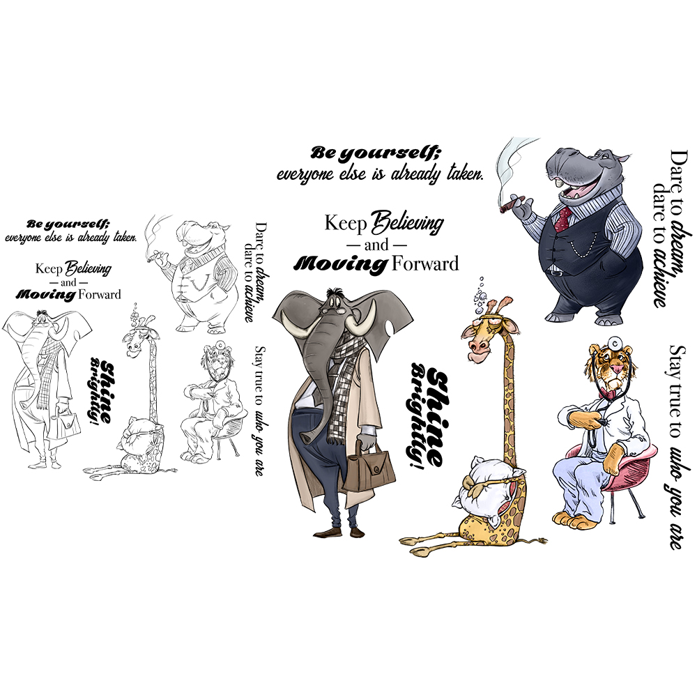 Mangocraft Cartoon Working Ani - огляд і ціна Clear Silicone Stamps For Card Making