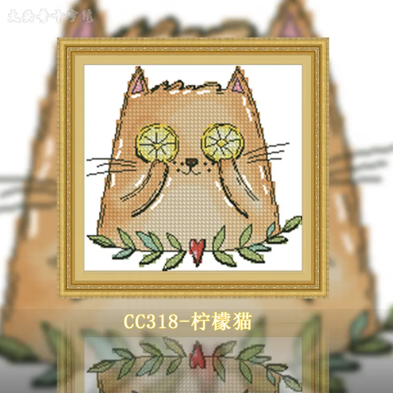 [CC318-Lemon Cat] | Beginner D - огляд і ціна Cross Stitch Stamped Kits Beginners