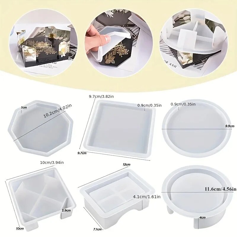 Coaster Resin Molds Set Includ - огляд і ціна Silicone Epoxy Resin Molds Set