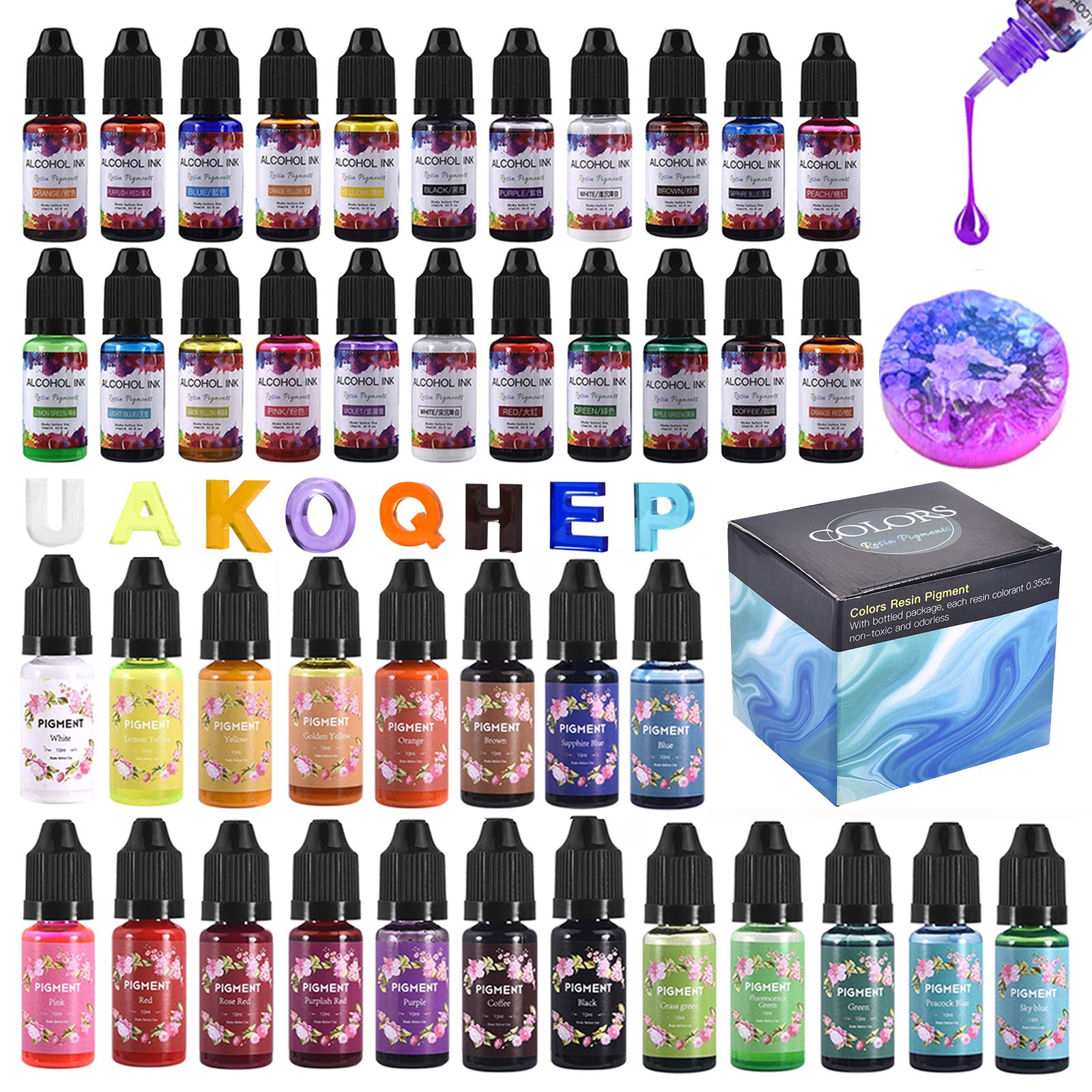 1 Set Resin Pigment Kit Art In - огляд і ціна Silicone Epoxy Resin Molds Set